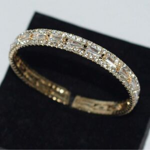 Gold Baguette Cubic Zirconia Bracelet